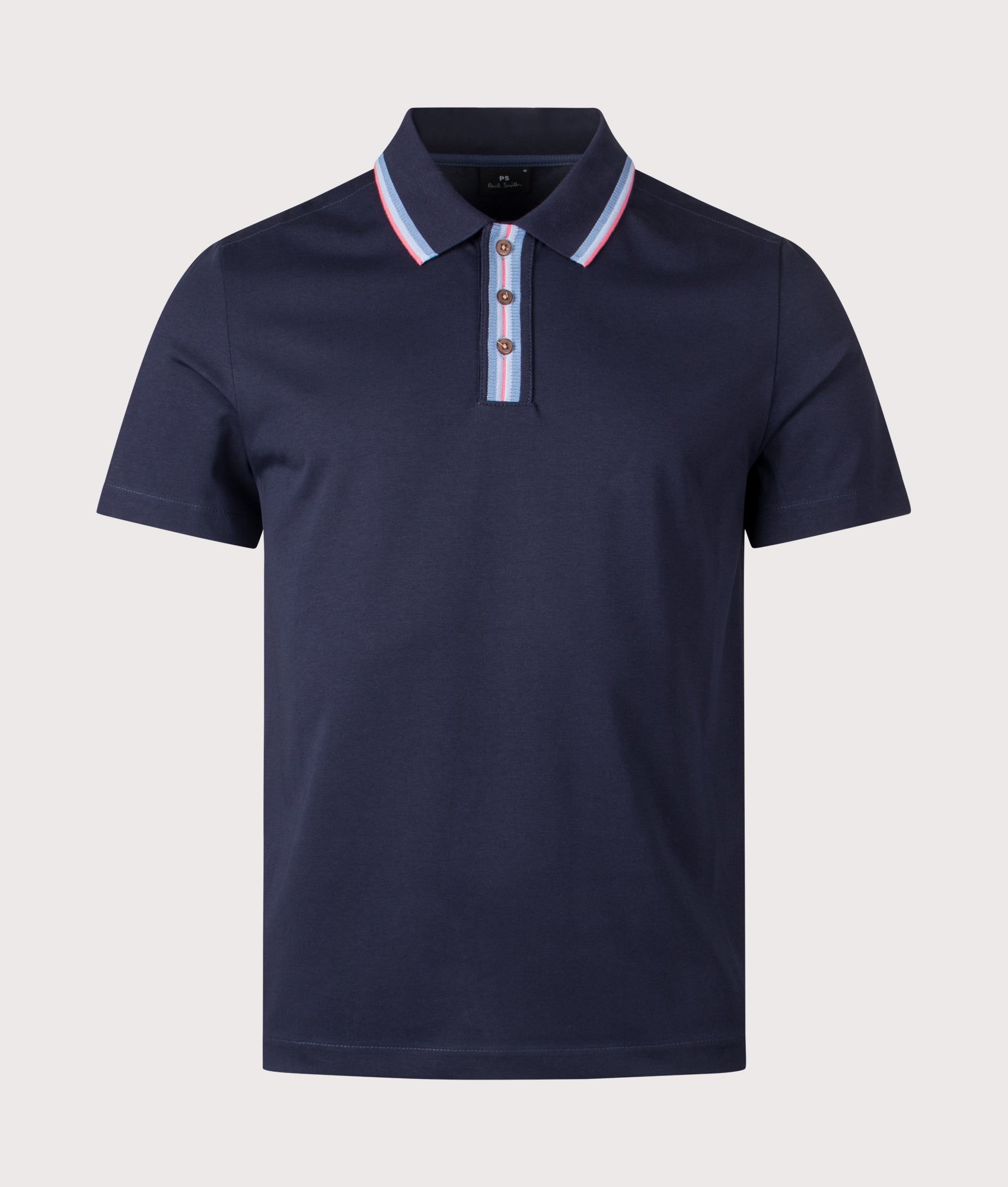 Plated Polo Shirt in Navy | PS Paul Smith | EQVVS | Front shot 