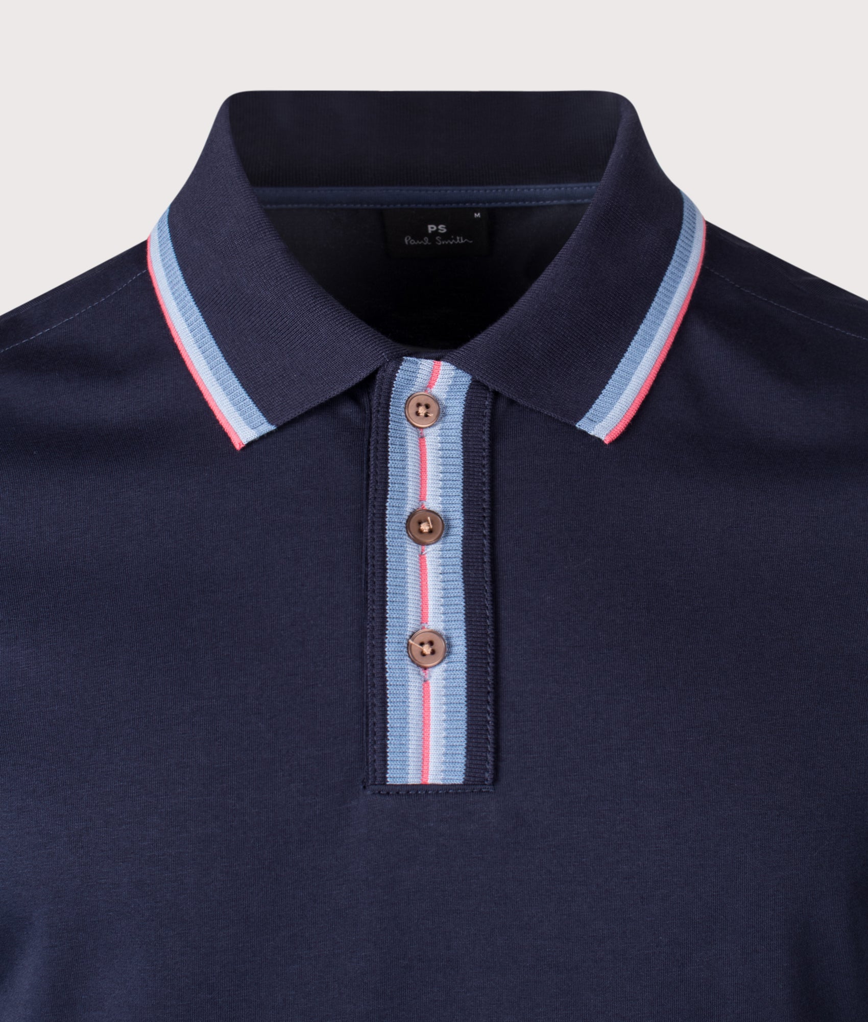 Plated Polo Shirt in Navy | PS Paul Smith | EQVVS | Front detail shot 