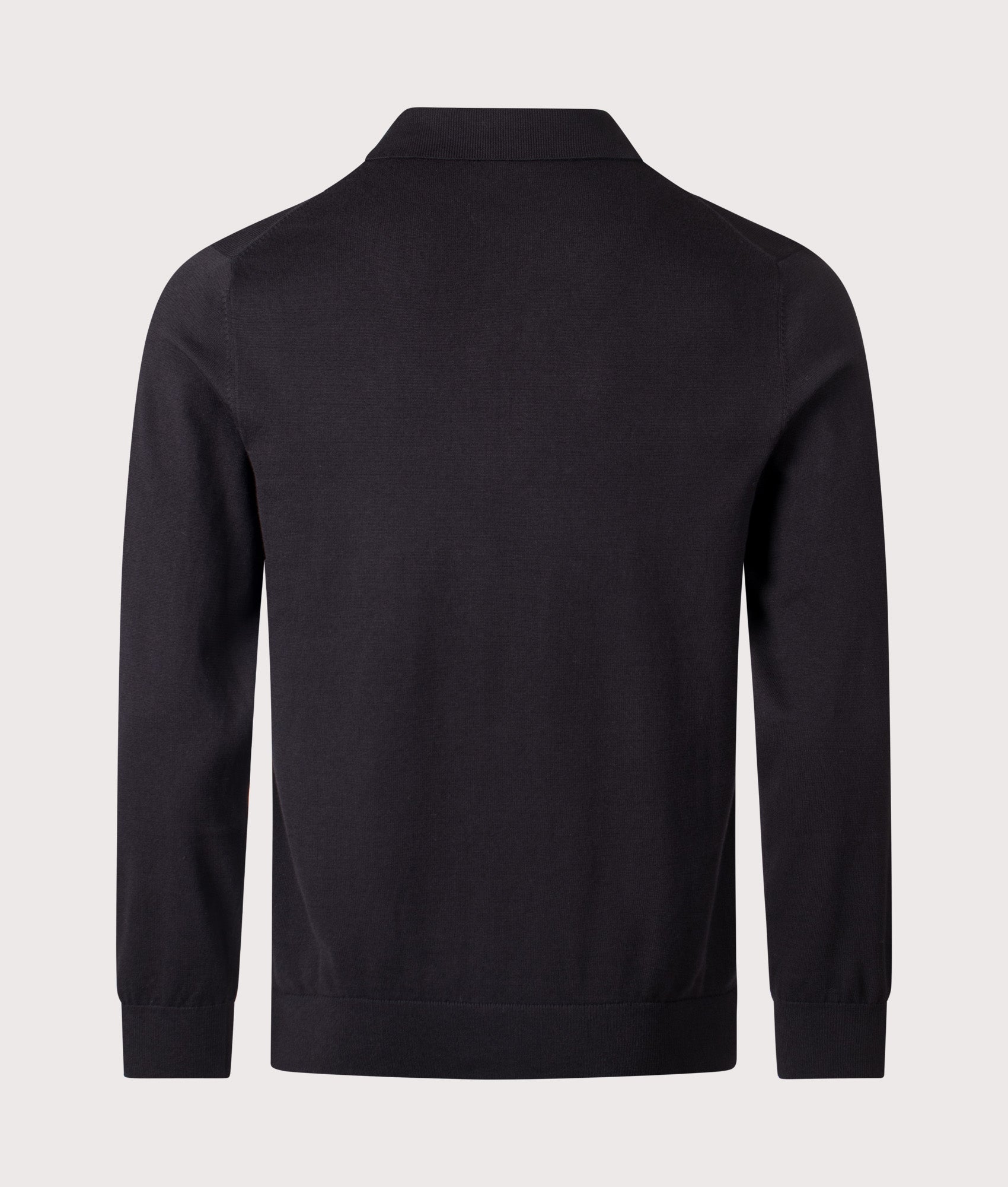 Sports Stripe Long Sleeve Polo Shirt in Black | 100% Organic Cotton | PS Paul Smith | EQVVS | Back shot 