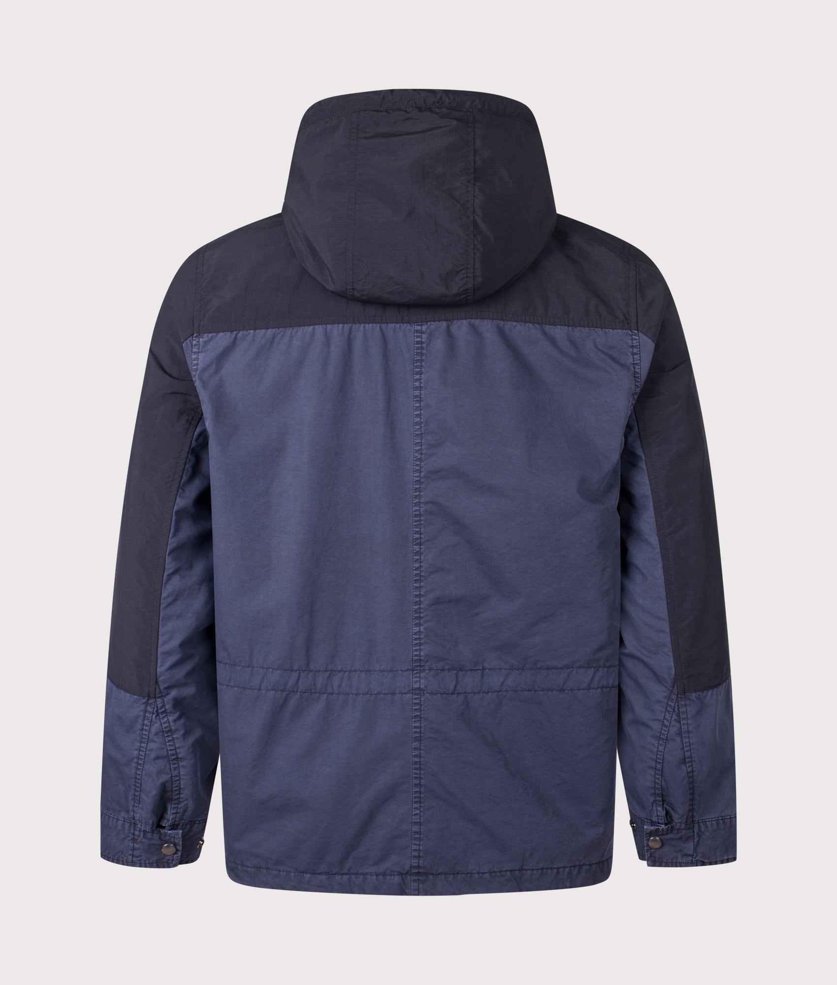 PS Paul Smith Donkey Jacket in Blue at EQVVS Menswear. Back shot.