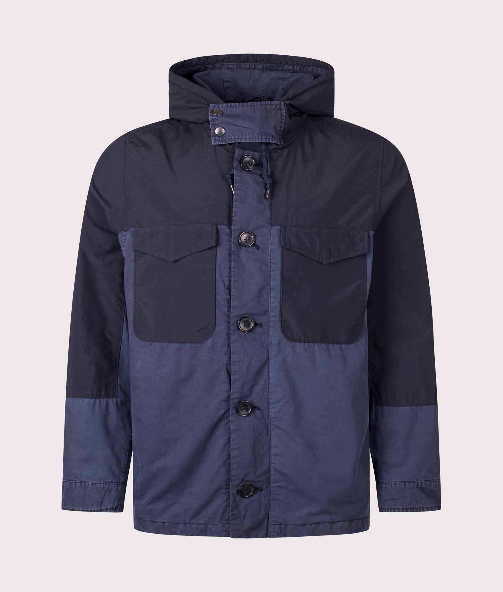 PS Paul Smith Donkey Jacket in Blue at EQVVS Menswear. Front shot.
