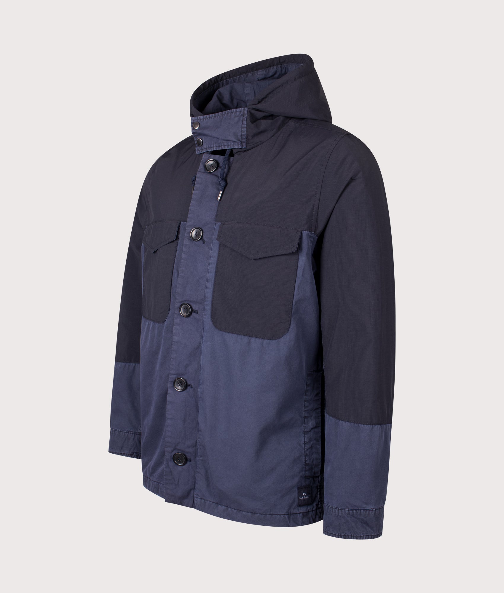 PS Paul Smith Donkey Jacket in Blue at EQVVS Menswear. Angled front shot.