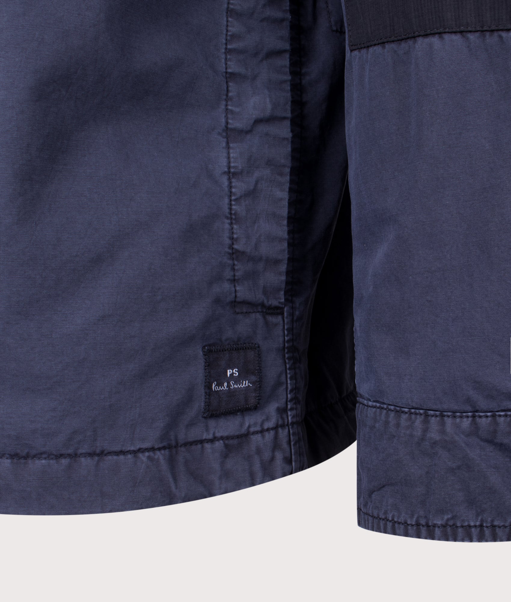 PS Paul Smith Donkey Jacket in Blue at EQVVS Menswear. Detail shot.