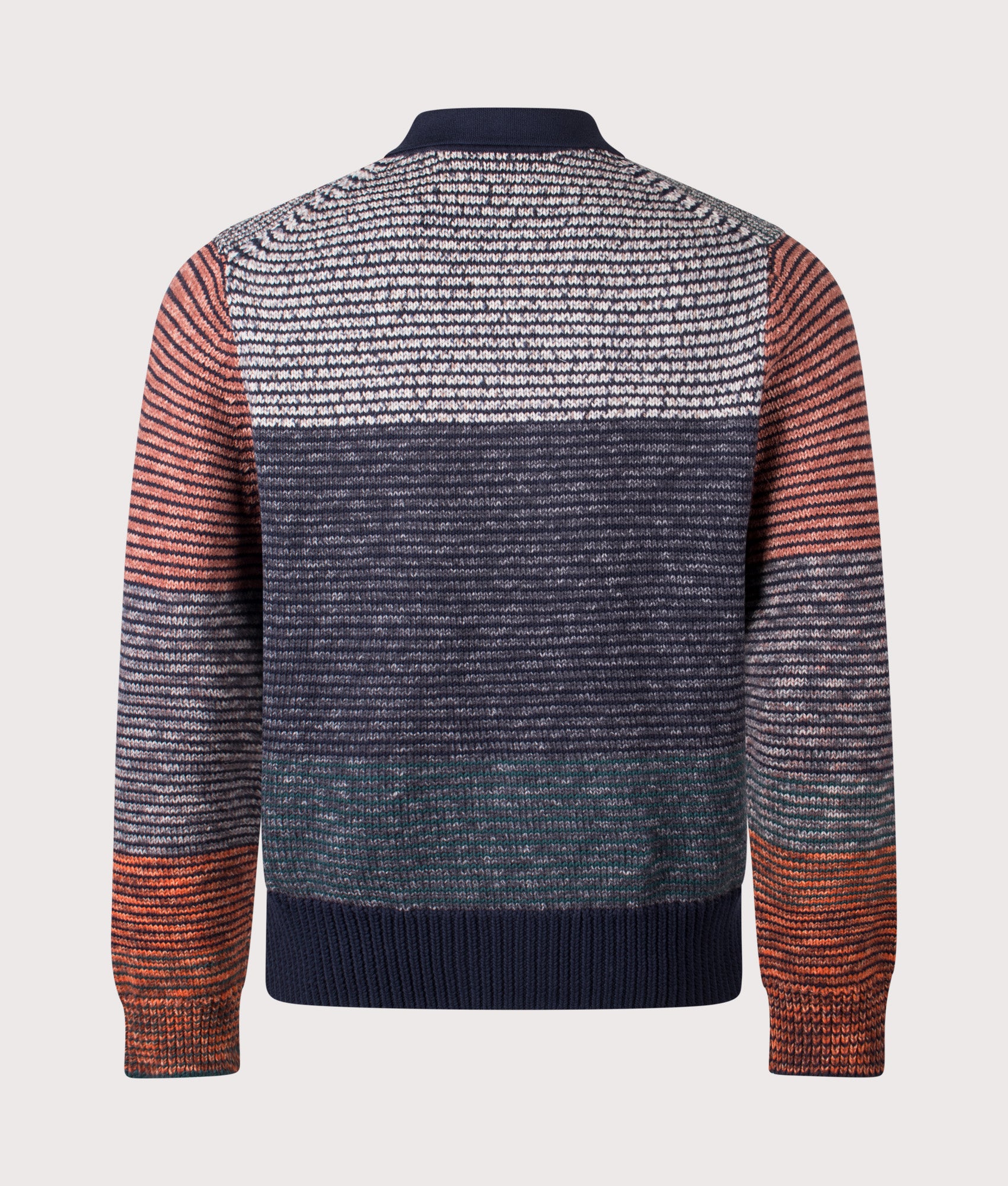 Patchwork Zip Through Cardigan in Blue | PS Paul Smith | EQVVS | Back shot 