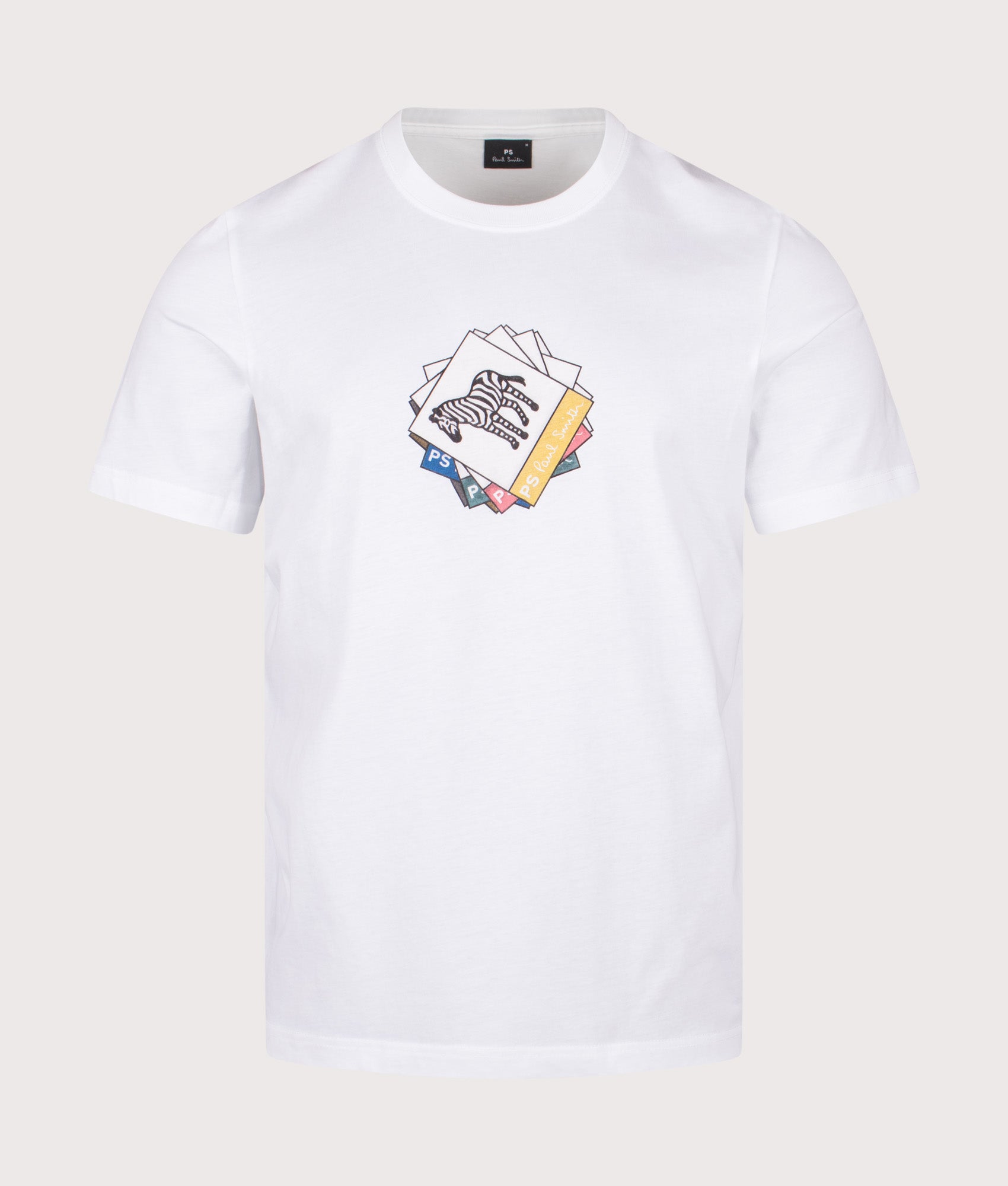Zebra Squares T-Shirt in White | 100% Organic Cotton | PS Paul Smith | EQVVS | Front shot 