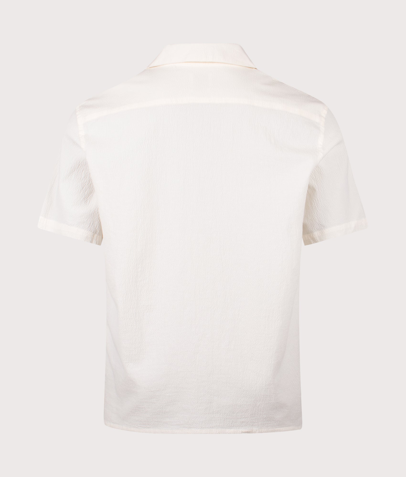 PS Paul Smith Relaxed Fit Short Sleeve Shirt in White at EQVVS Menswear. Back shot.