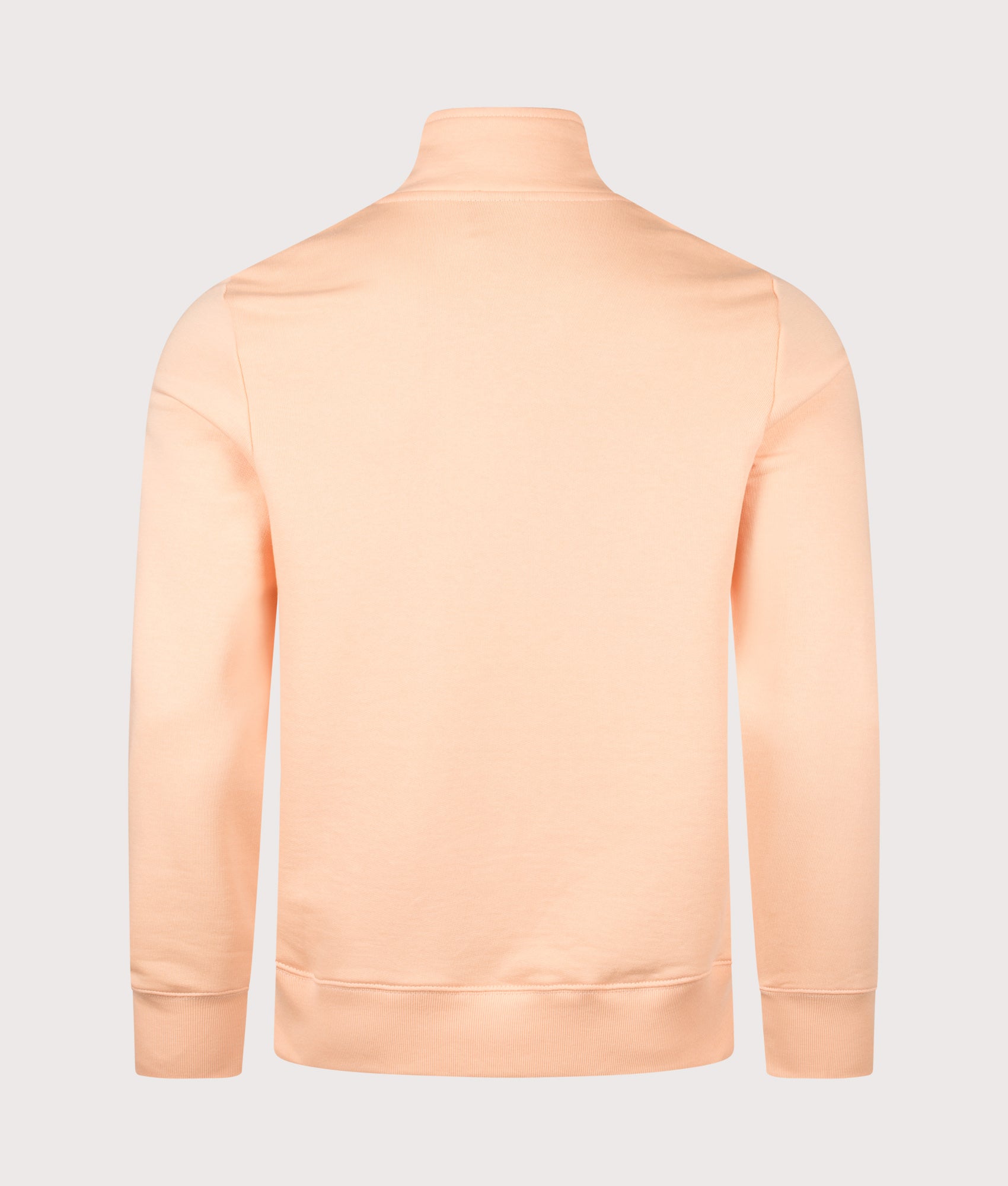 PS Paul Smith Quarter Zip Zebra Sweatshirt in Orange at EQVVS Menswear. Back shot.