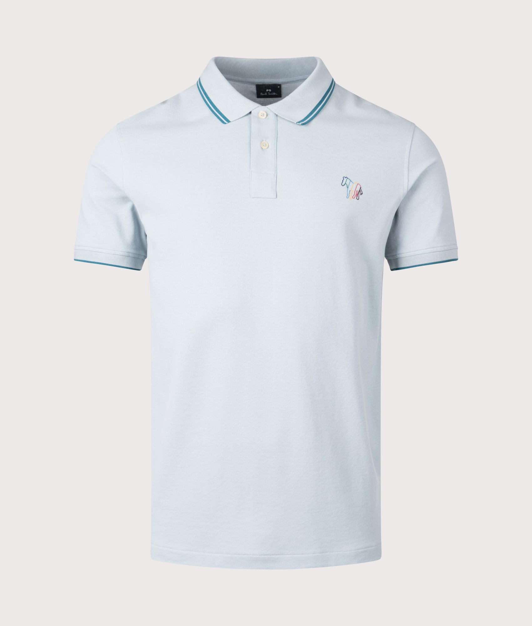 PS Paul Smith Polo Shirt in Blue at EQVVS Menswear. Front shot.