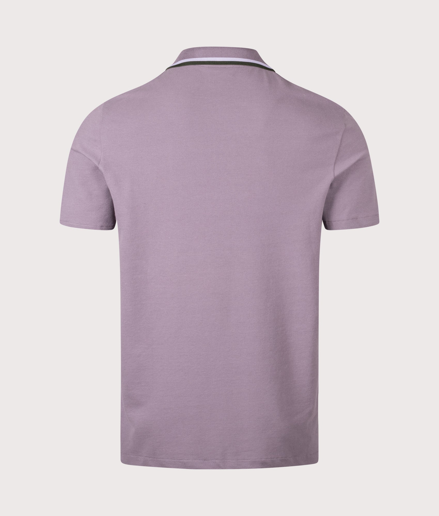 PS Paul Smith Quarter Zip Polo Shirt in Purple at EQVVS Menswear. Back shot.
