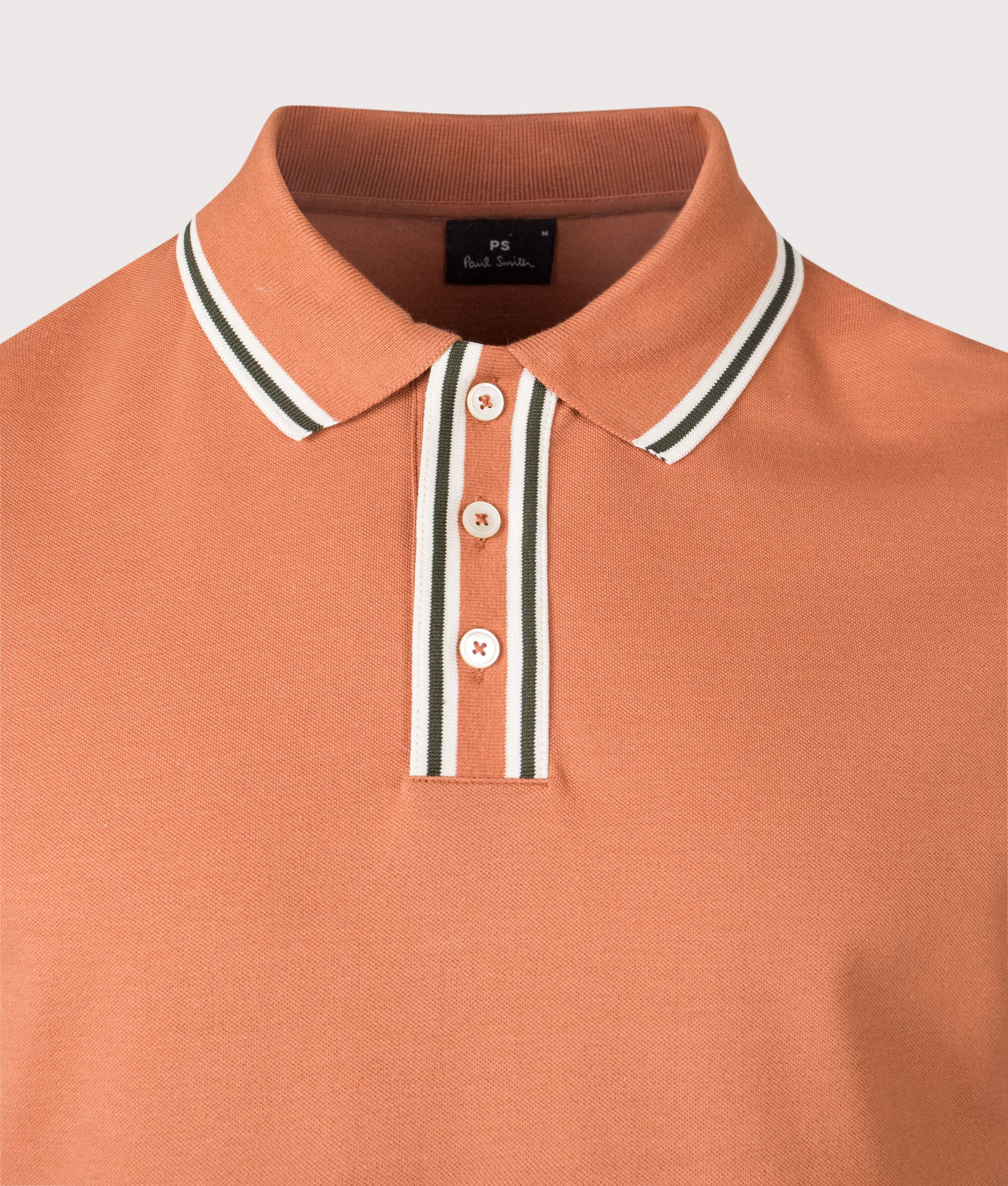 PS Paul Smith Polo Shirt in Red at EQVVS Menswear. Detail shot.