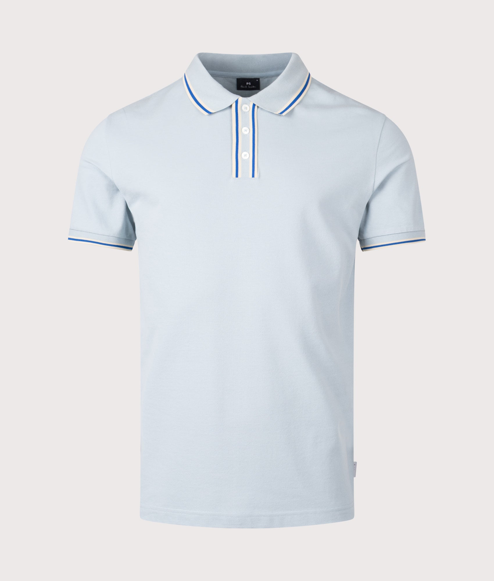 PS Paul Smith Polo Shirt in Blue at EQVVS Menswear. Front shot.