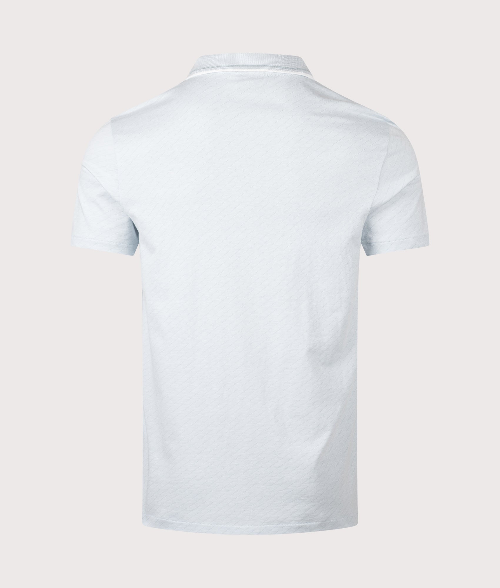 PS Paul Smith Quarter Zip Polo Shirt in Blue at EQVVS Menswear. Back shot.