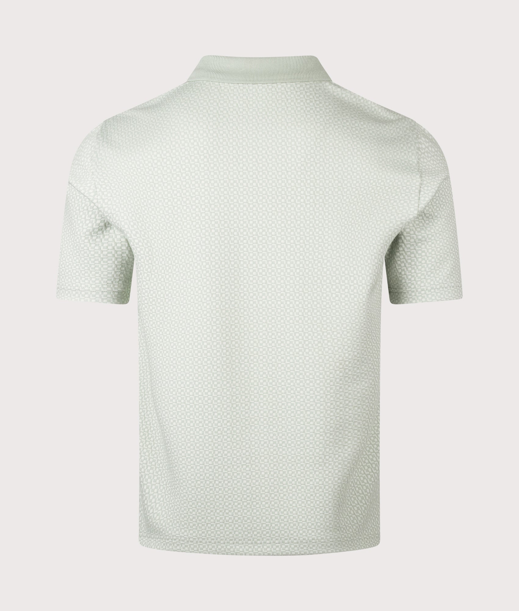 PS Paul Smith Button Front Polo Shirt in Green at EQVVS Menswear. Back shot.