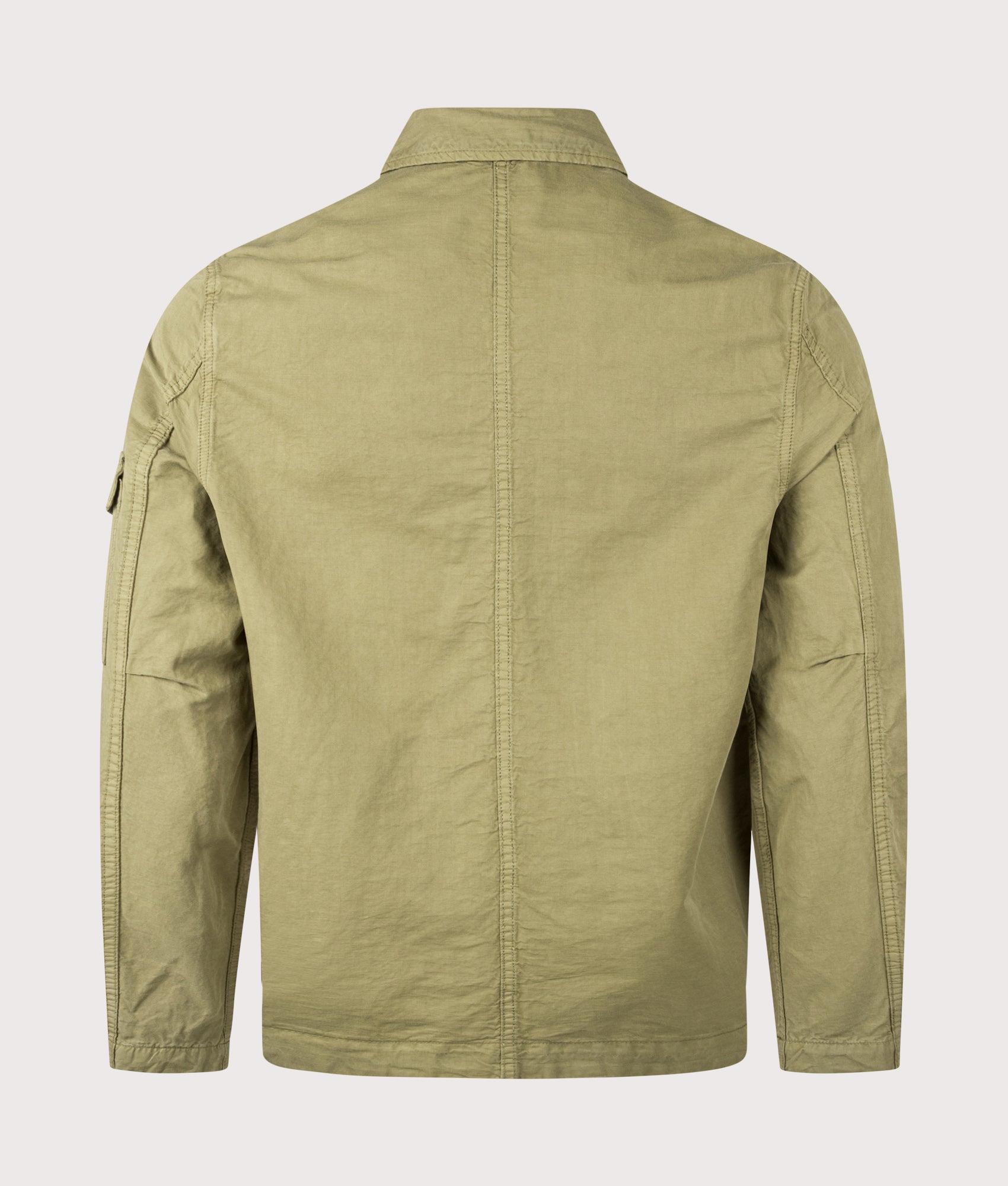 PS Paul Smith Overshirt in Green at EQVVS Menswear. Back shot.