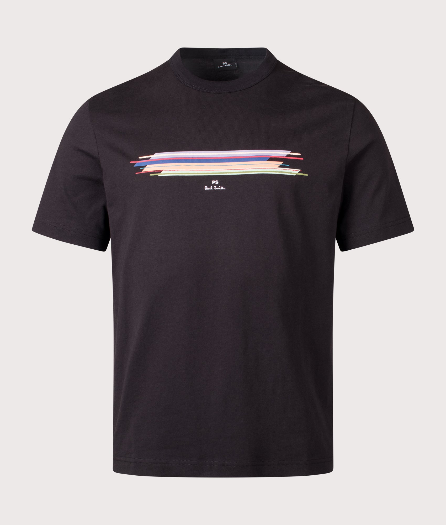PS Paul Smith Striped T-Shirt in Black at EQVVS Menswear. Front shot.