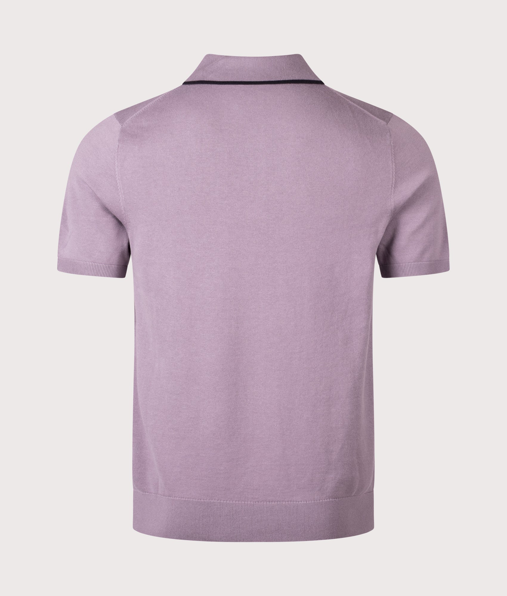 PS Paul Smith Knit Polo Shirt in Purple at EQVVS Menswear. Back shot.