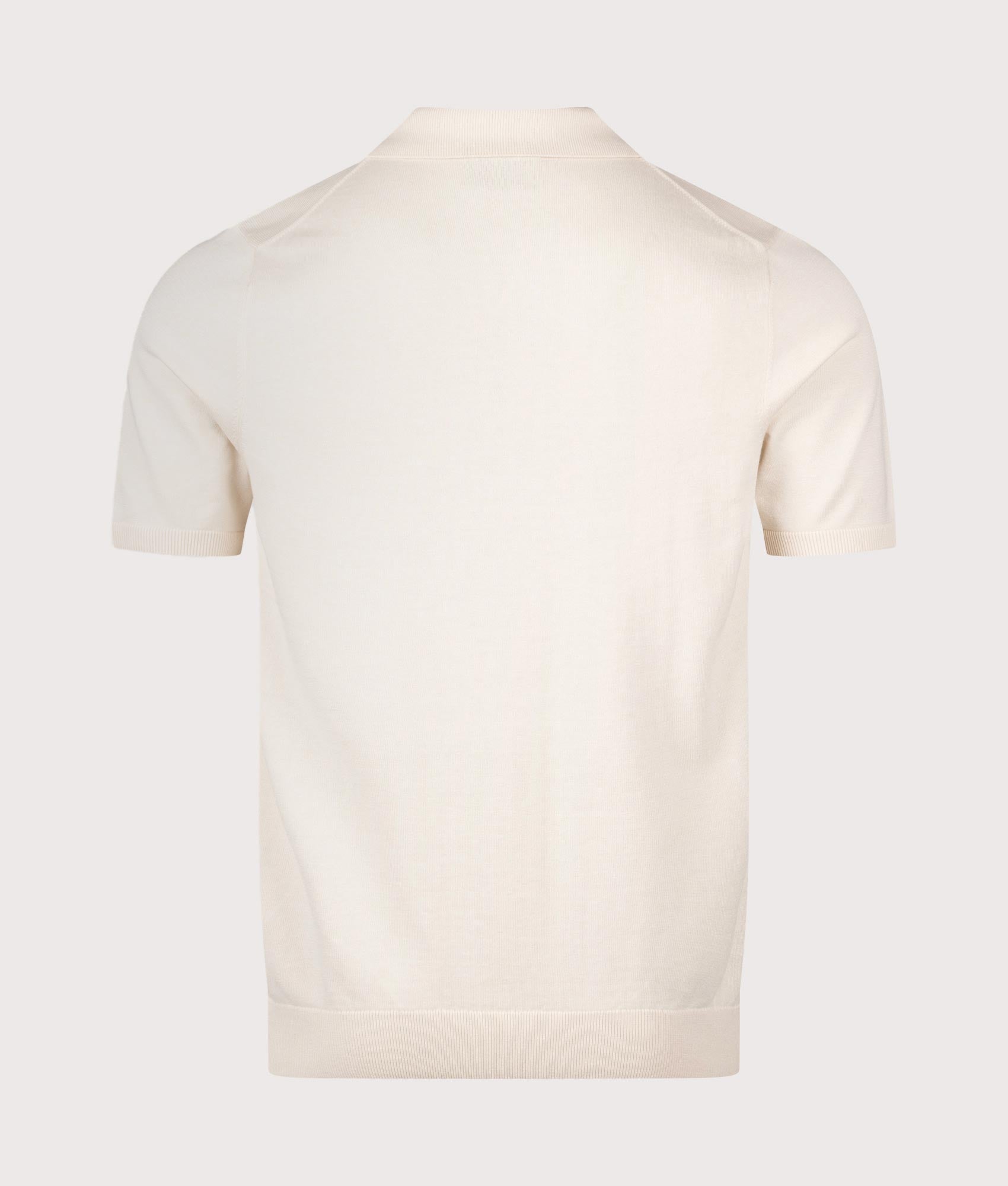 PS Paul Smith Zebra Badge Polo Shirt in White at EQVVS Menswear. Back shot.
