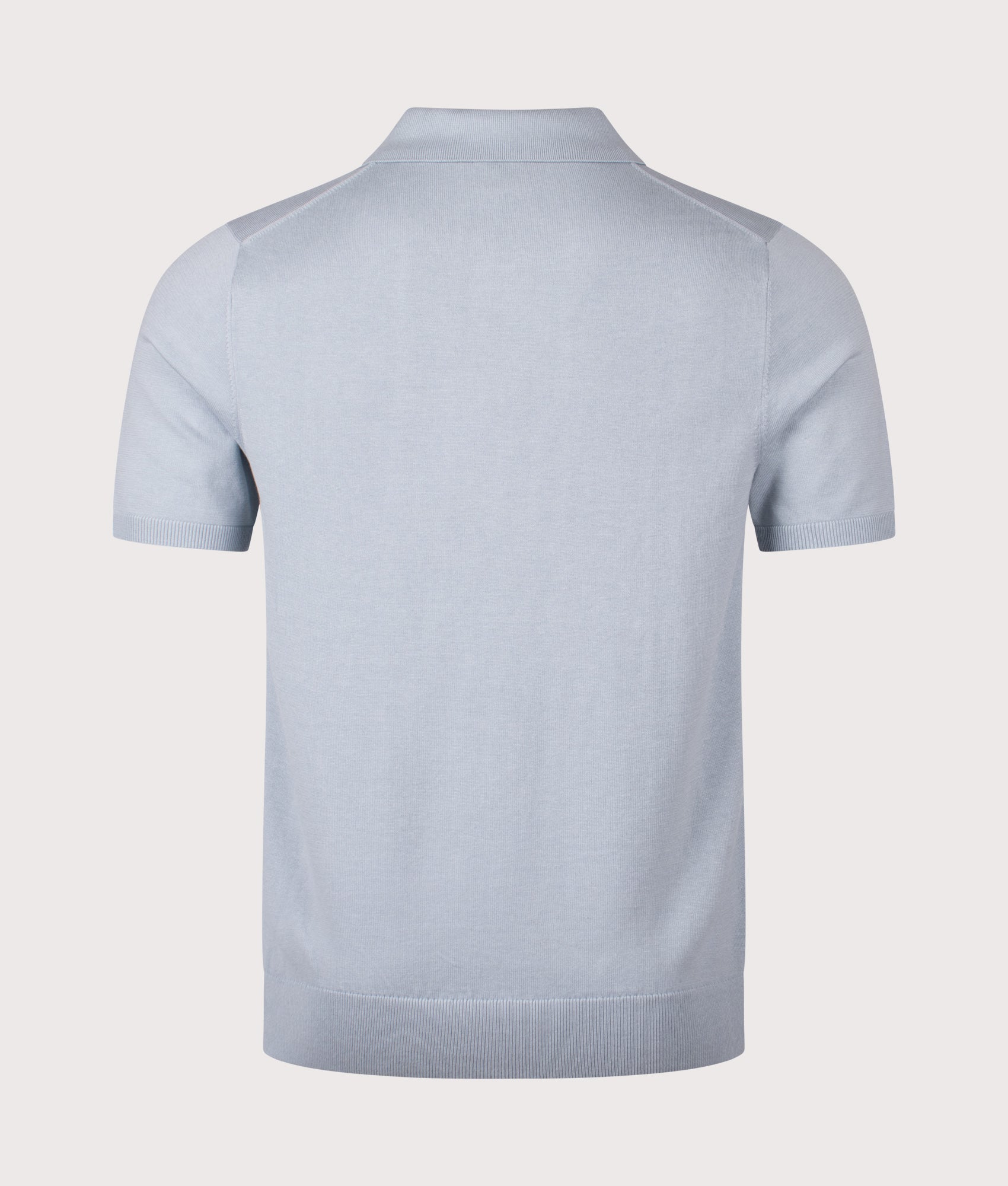 PS Paul Smith Zebra Badge Polo Shirt  in Blue at EQVVS Menswear. Back shot.