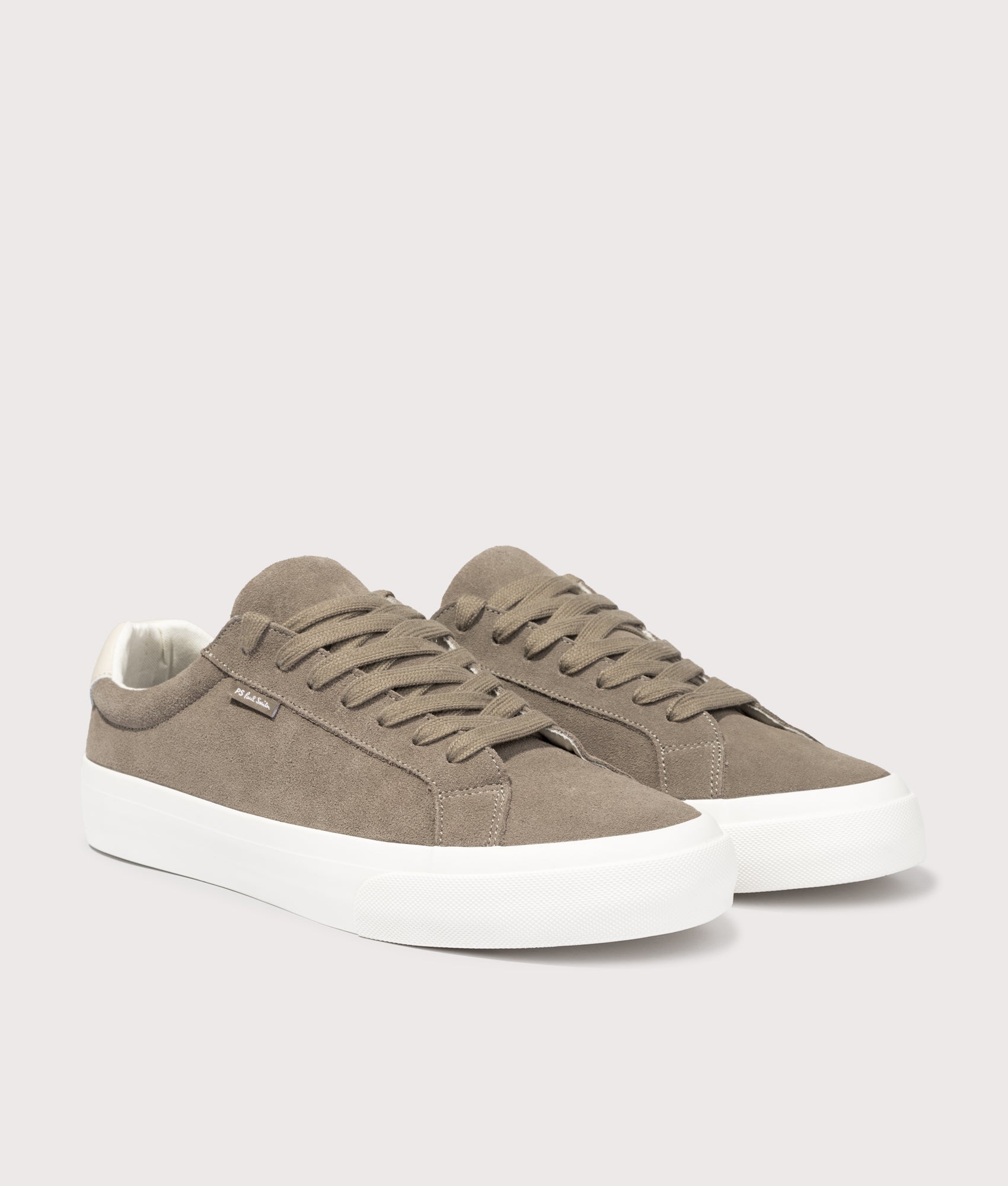 PS Paul Smith Amos Trainers in Sand at EQVVS Menswear. Angled front shot.