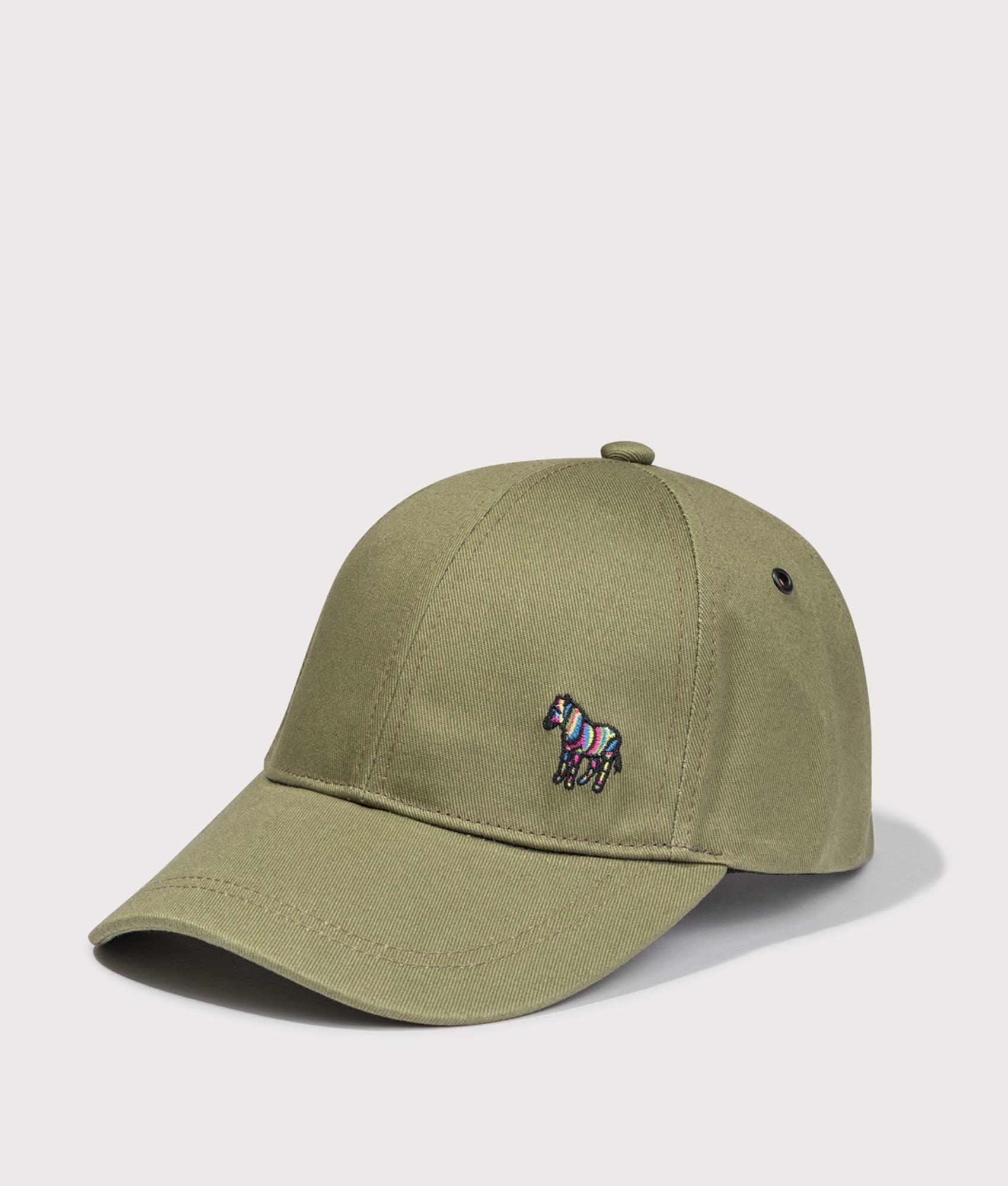 Seasonal Zebra Cap in Green by PS Paul Smith. Front angled shot.