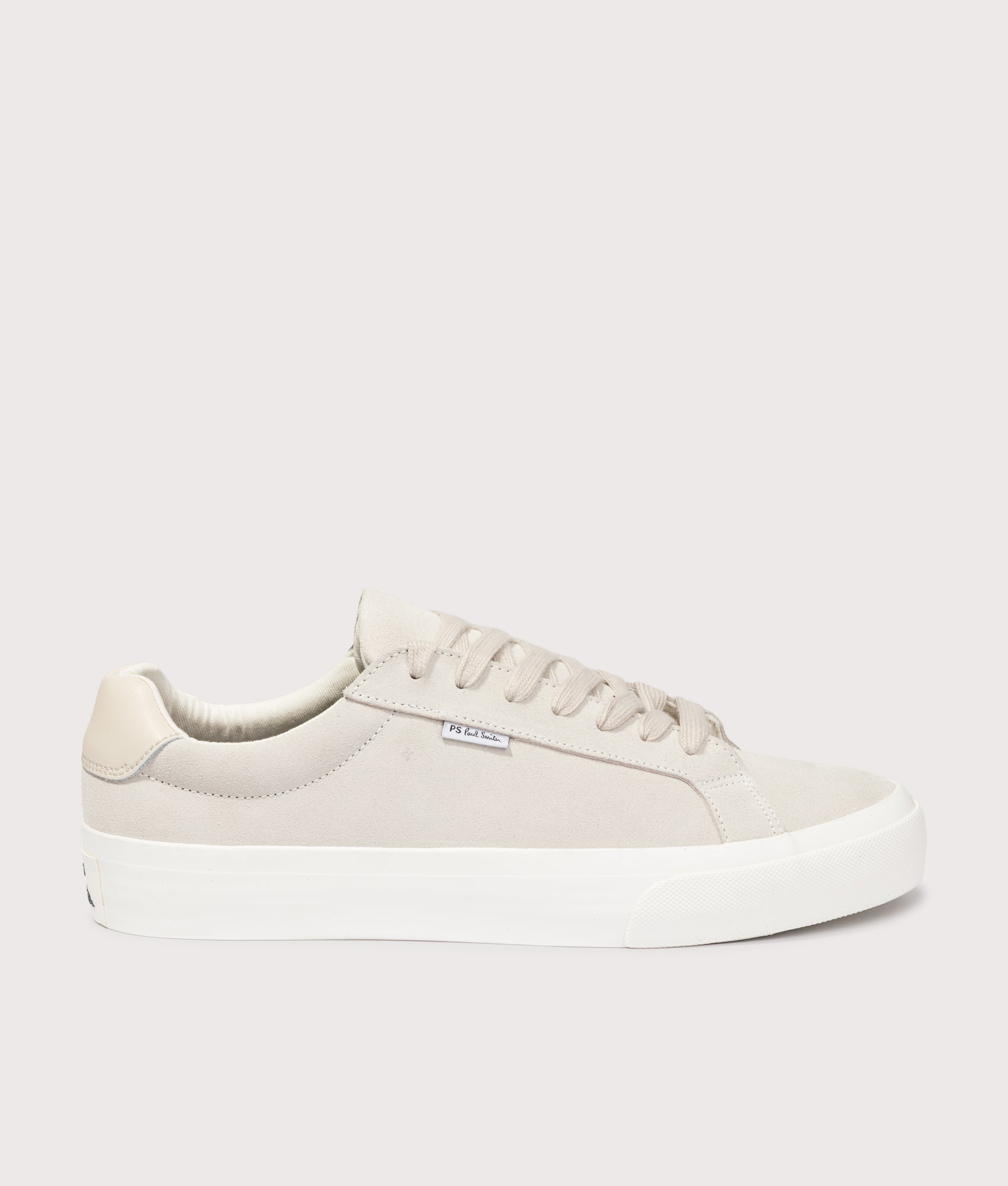 PS Paul Smith Amos Trainers in Off White at EQVVS Menswear. Side shot.
