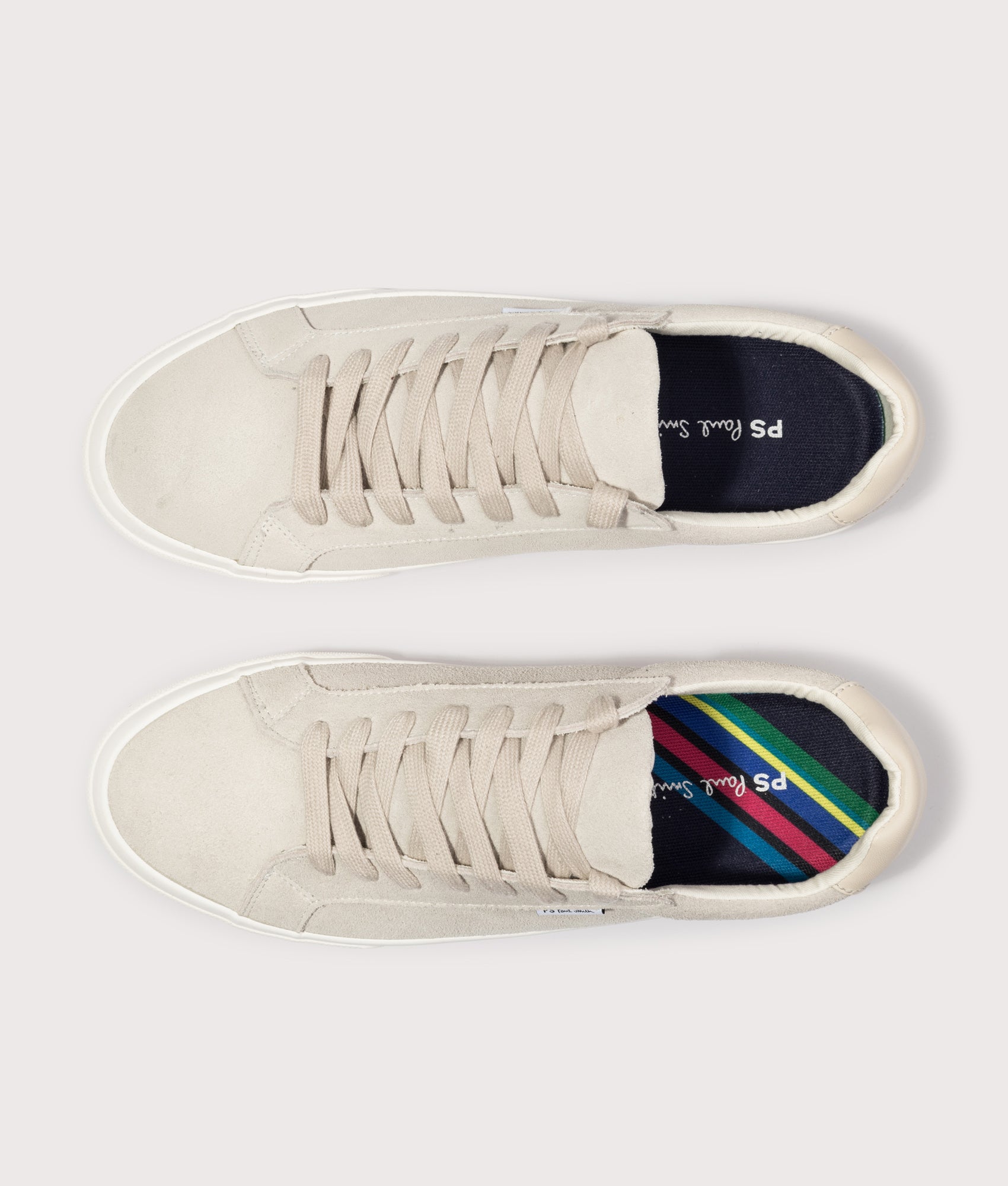 PS Paul Smith Amos Trainers in Off White at EQVVS Menswear. Top shot.