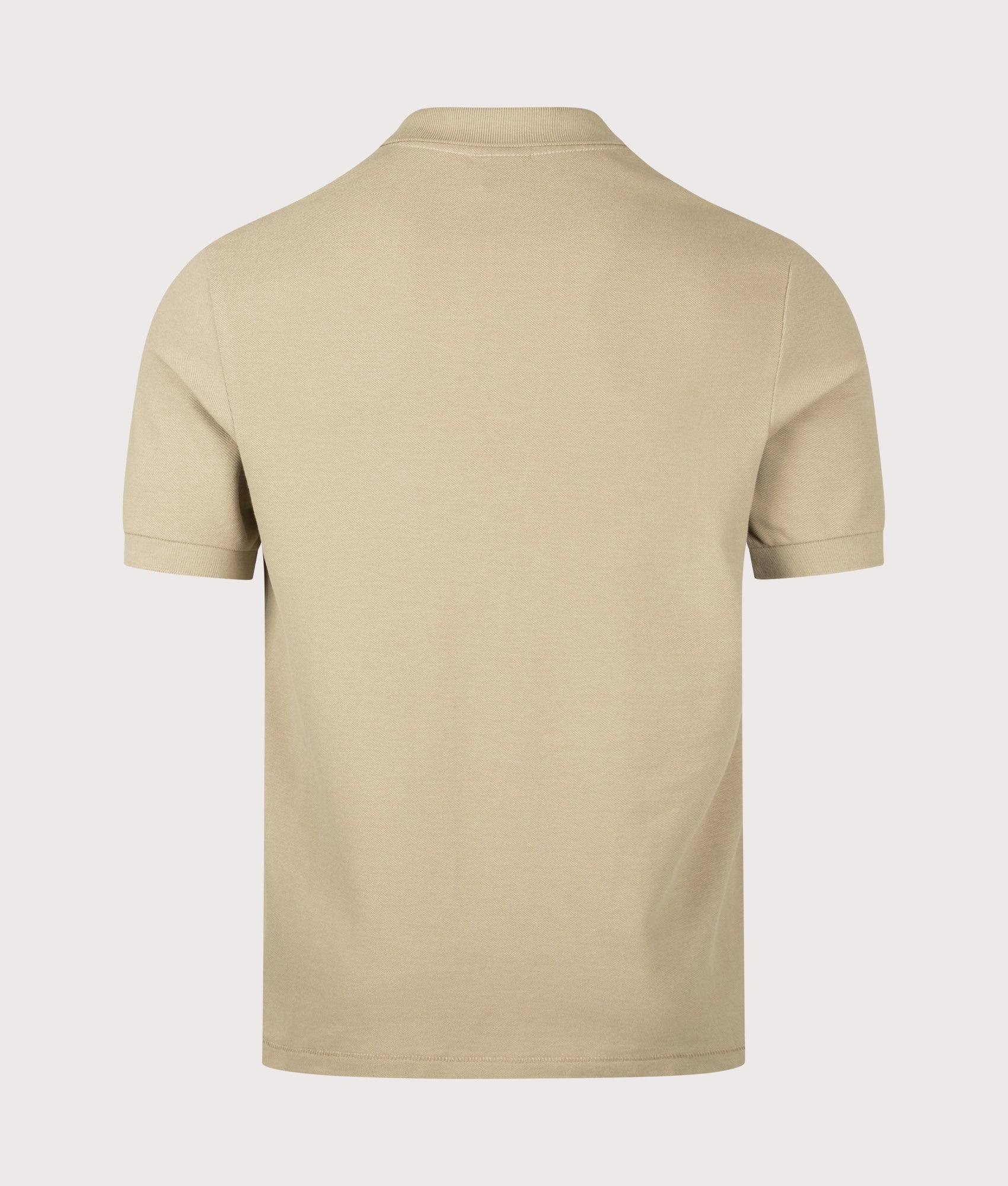 PS Paul Smith Regular Fit Zebra Polo Shirt in Medium Beige at EQVVS Menswear. Back shot.