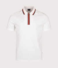 Regular Fit Quarter Zip Polo Shirt: 02A Off White 