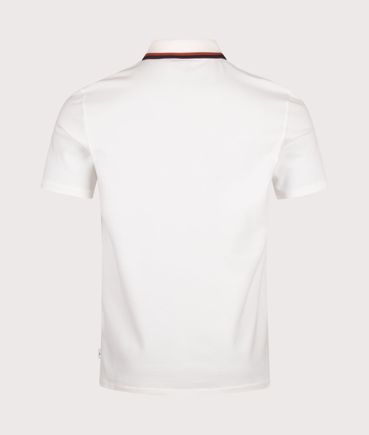 PS Paul Smith Regular Fit Quarter Zip Polo Shirt in Off White at EQVVS Menswear. Back shot.
