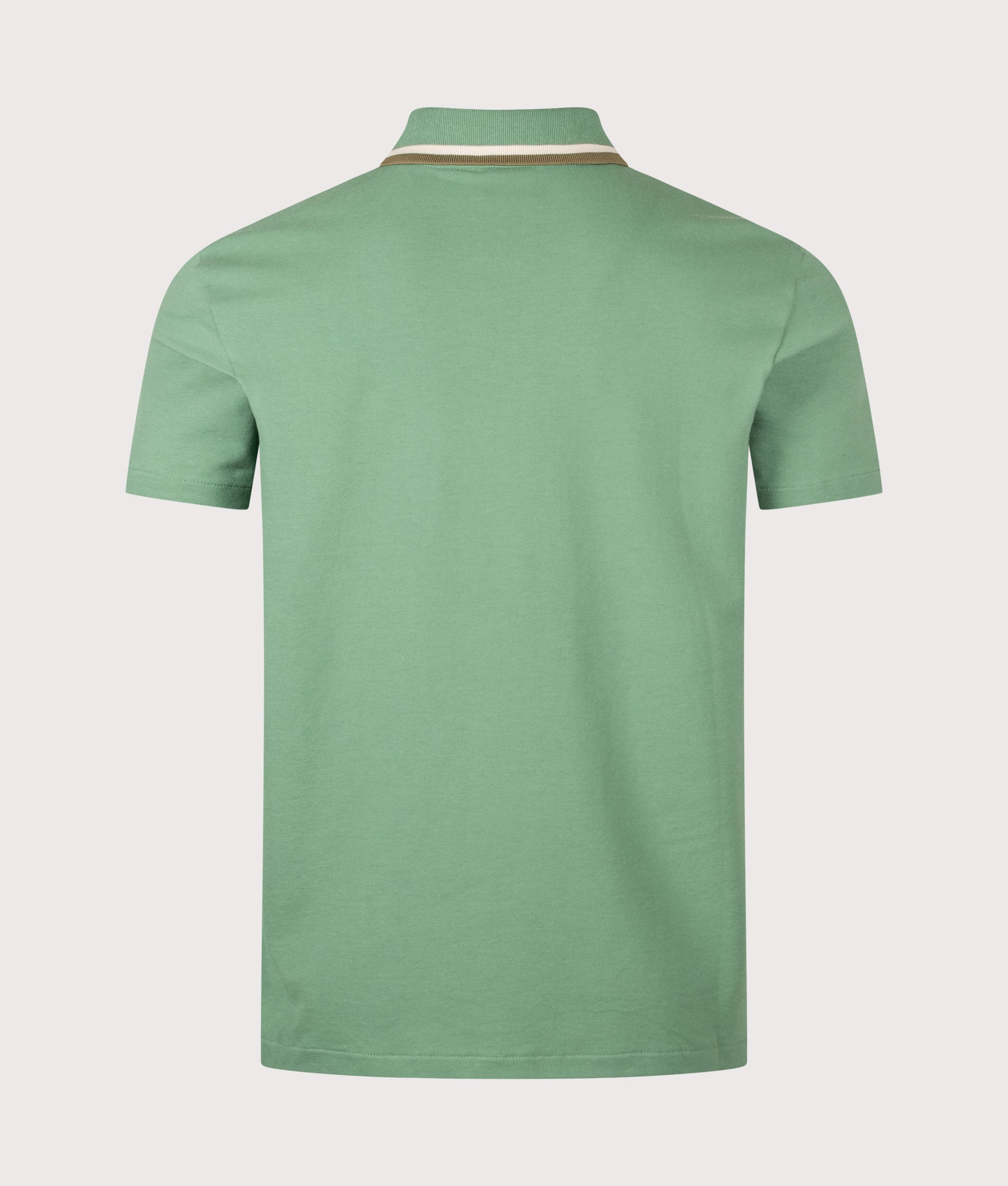 PS Paul Smith Regular Fit Quarter Zip Polo Shirt in Emerald Green at EQVVS Menswear. Back shot.