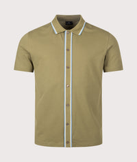 Regular Fit Button Front Short Sleeve Shirt: 36B Olive Green 