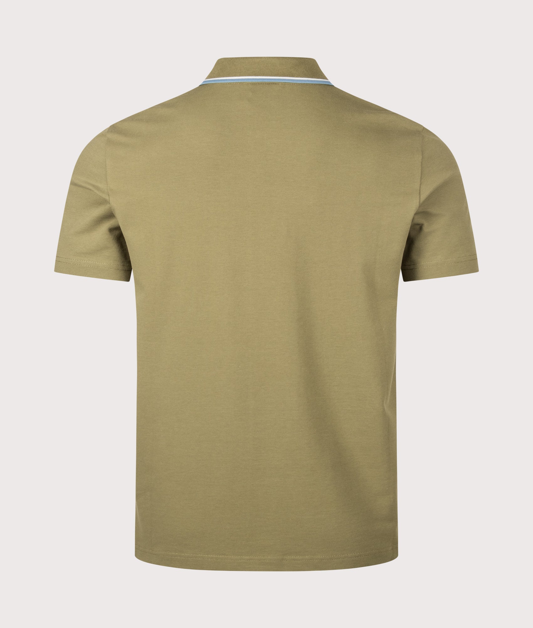 Regular Fit Button Front Short Sleeve Shirt in Olive Green by PS Paul Smith. Shot by EQVVS. Back Shot.