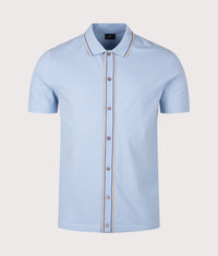 Regular Fit Button Front Short Sleeve Shirt: 41E Light Blue 