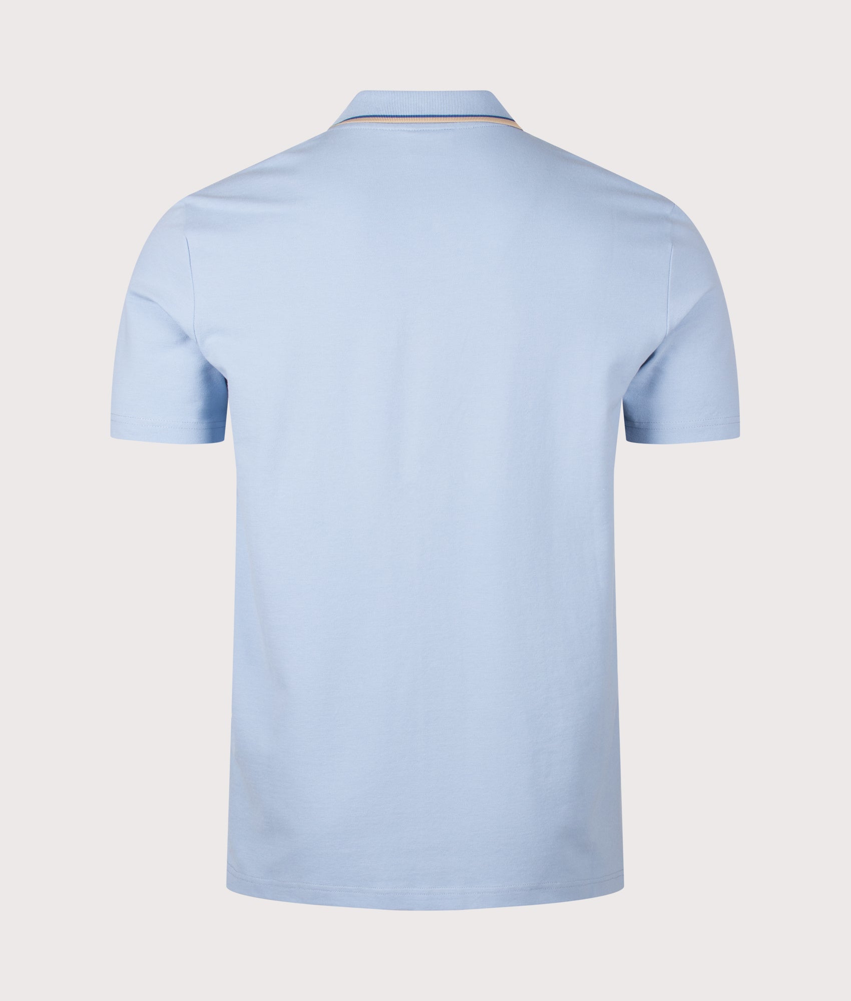 PS Paul Smith Regular Fit Button Front Short Sleeve Shirt in Light Blue at EQVVS Menswear. Back shot.