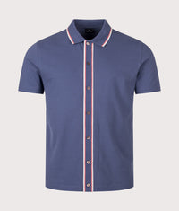 Regular Fit Button Front Short Sleeve Shirt: 46B Indigo 