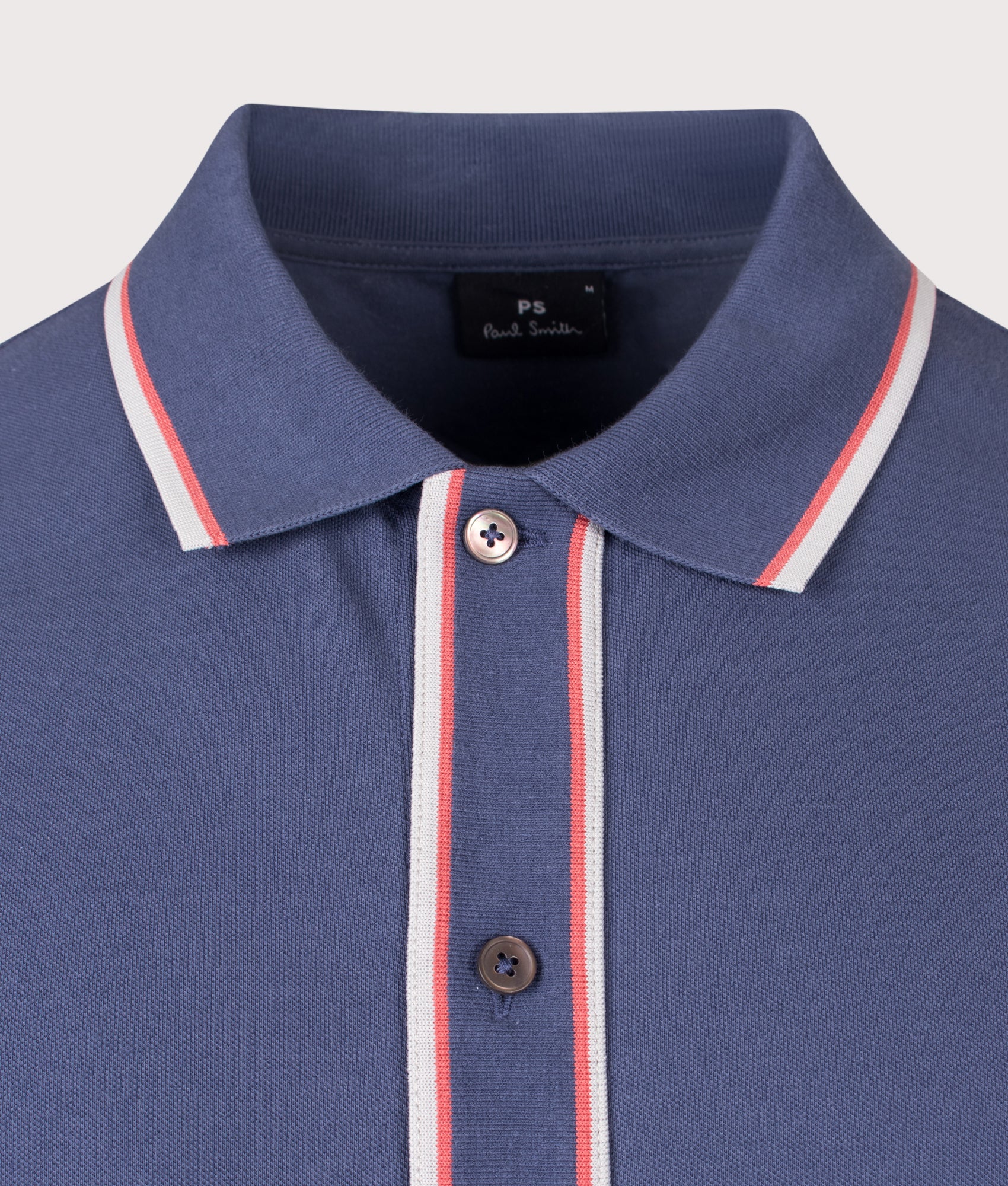 Regular Fit Button Front Short Sleeve Shirt in Indigo by PS Paul Smith. Shot by EQVVS. Detail Shot.