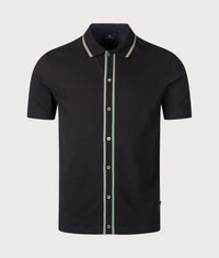 Regular Fit Button Through Polo Shirt: 79 Black 
