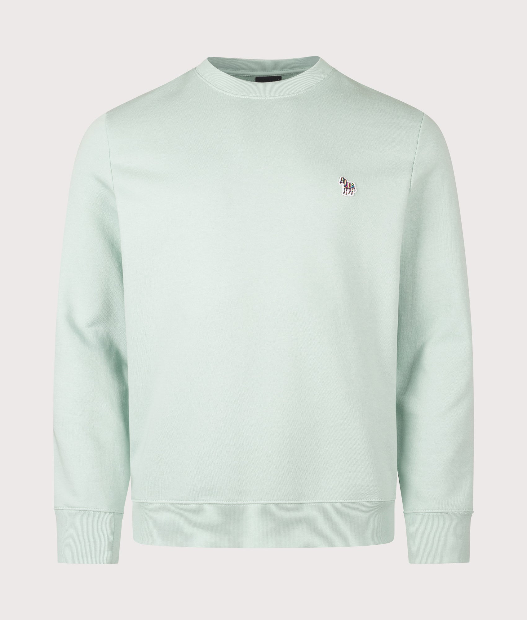 PS Paul Smith Organic Cotton Zebra Logo Sweatshirt in Mint at EQVVS Menswear. Front shot.