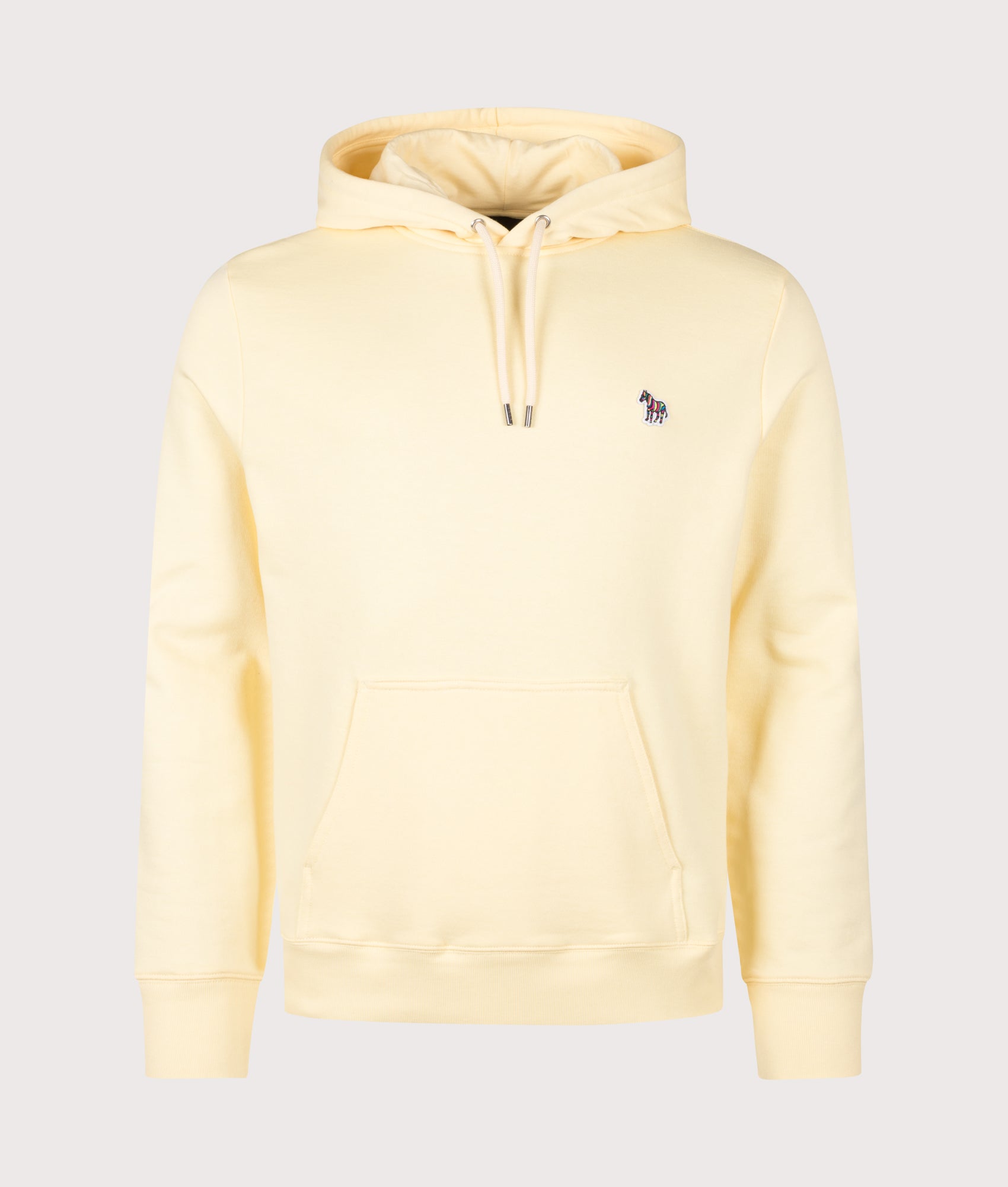 PS Paul Smith Zebra Logo Hoodie in Yellow at EQVVS Menswear. Front shot.