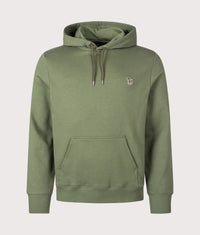 Regular Fit Zebra Logo Hoodie: 35D Military Green 
