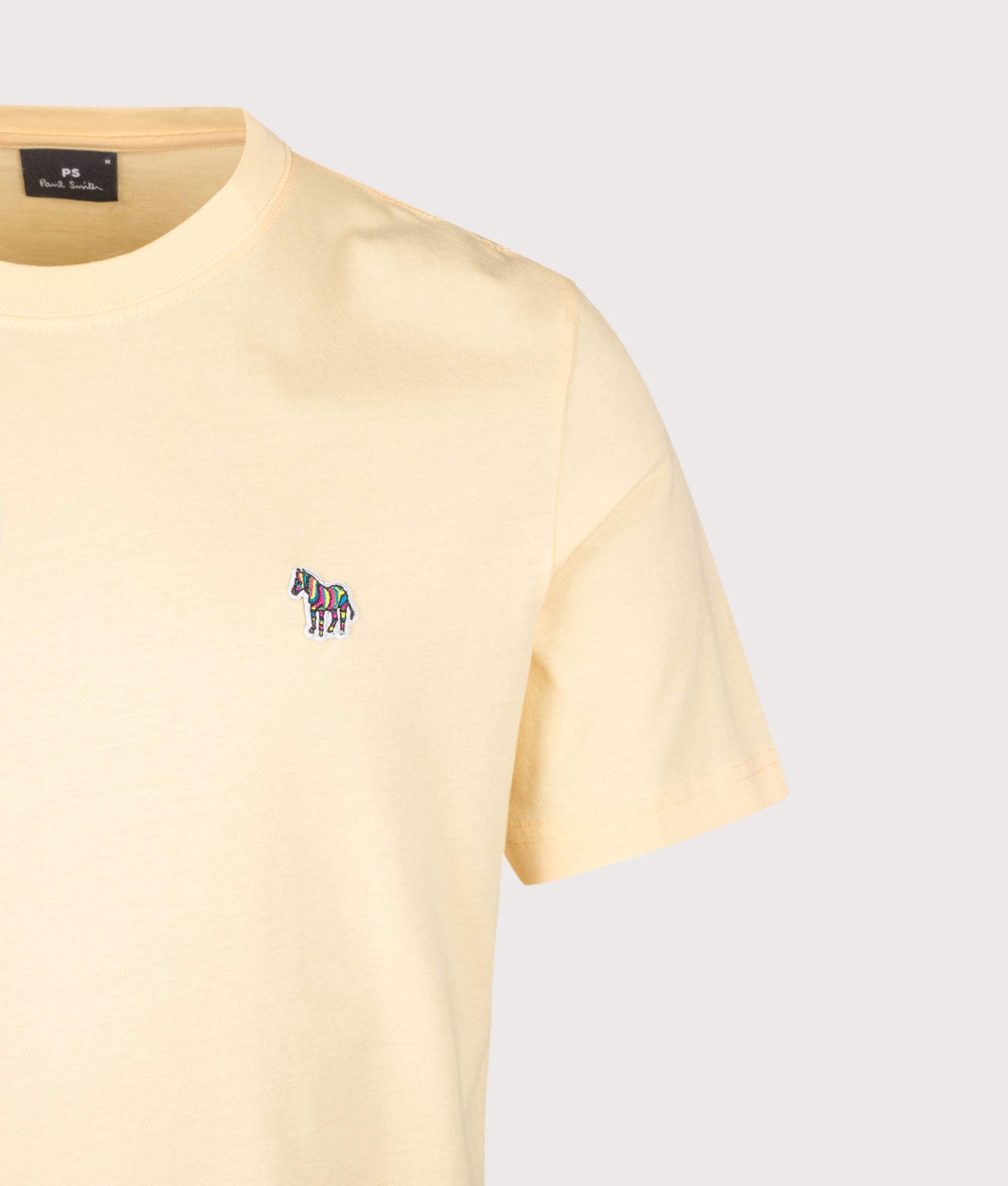 PS Paul Smith Zebra T-Shirt in Yellow at EQVVS Menswear. Detail shot.