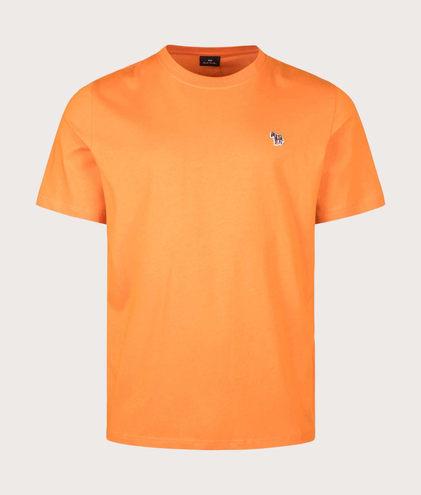 PS Paul Smith Regular Fit Zebra T-Shirt in Orange at EQVVS Menswear. Front shot.