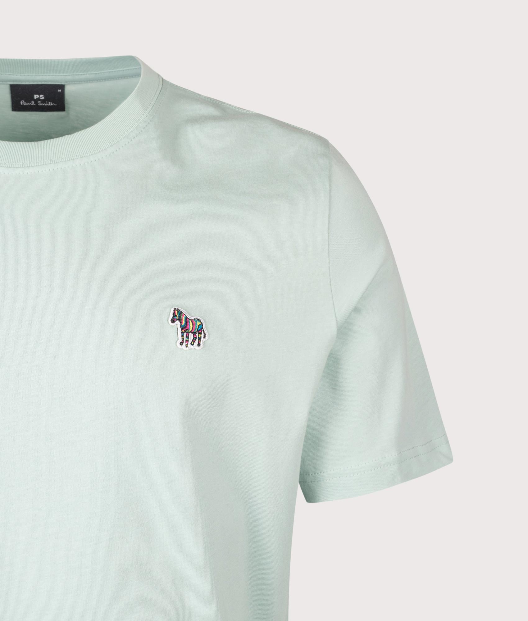 PS Paul Smith Zebra T-Shirt in Green at EQVVS Menswear. Detail shot.