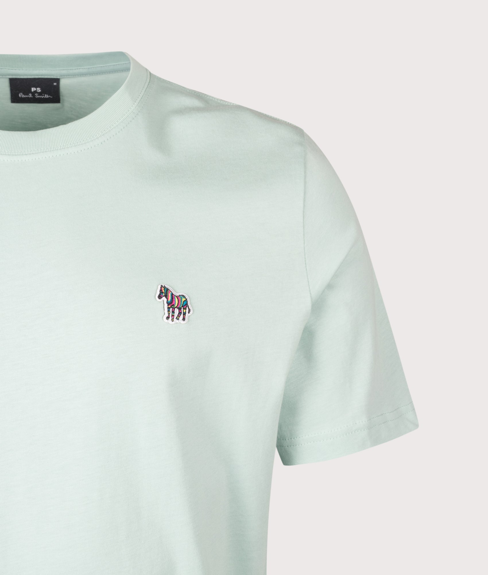 PS Paul Smith Zebra T-Shirt in Green at EQVVS Menswear. Detail shot.