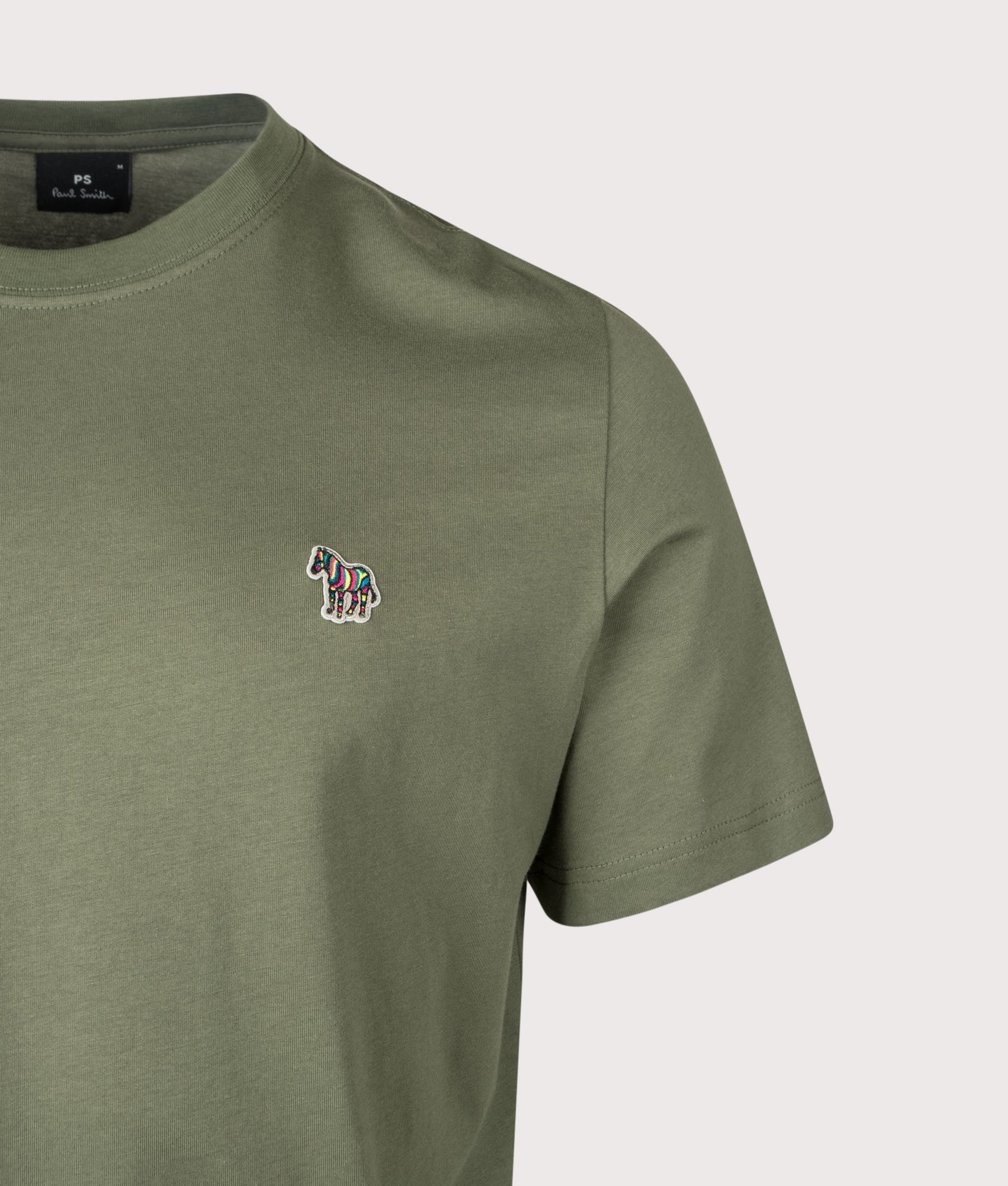 PS Paul Smith Zebra T-Shirt in Green at EQVVS Menswear. Detail shot.