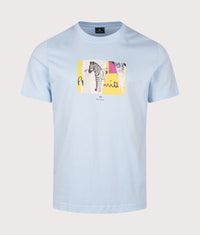 Regular Fit Organic Cotton Patch Zebra T-Shirt: 41E Pale Blue 