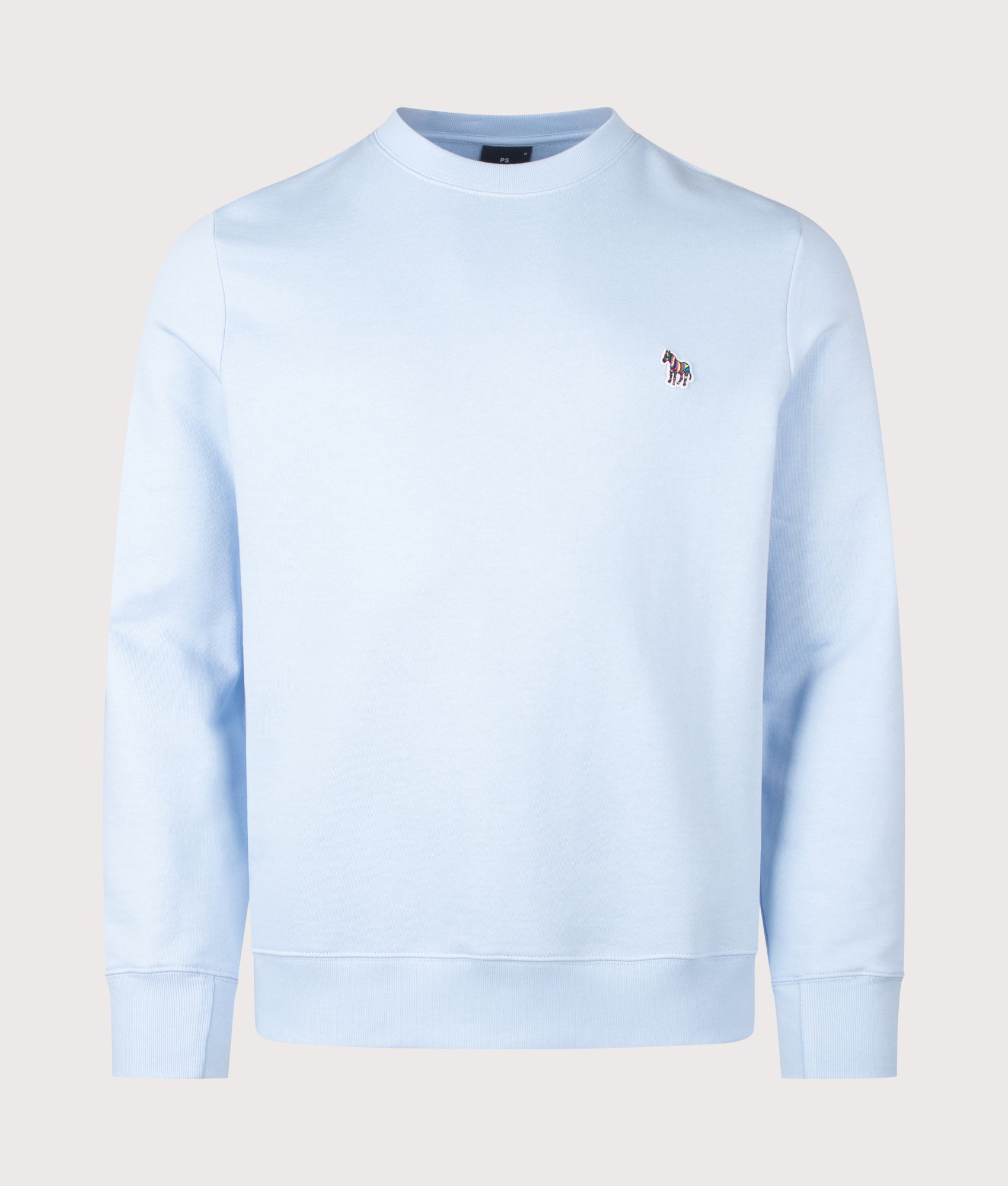PS Paul Smith Zebra Sweatshirt in Light Blue at EQVVS Menswear. Front shot.