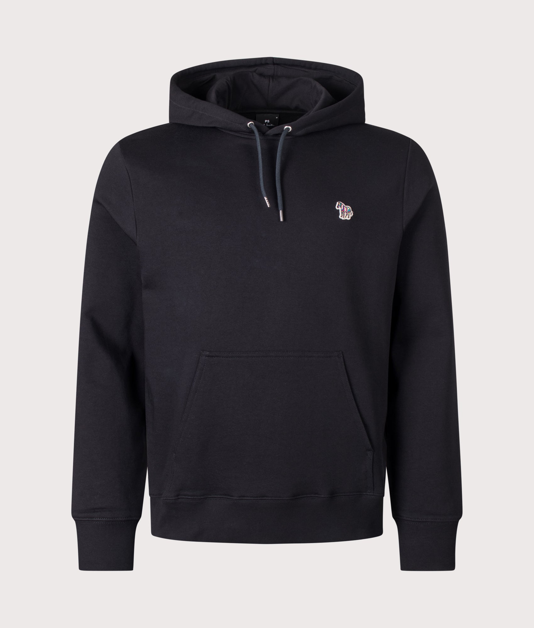 PS Paul Smith Zebra Hoodie in Black at EQVVS Menswear. Front shot.