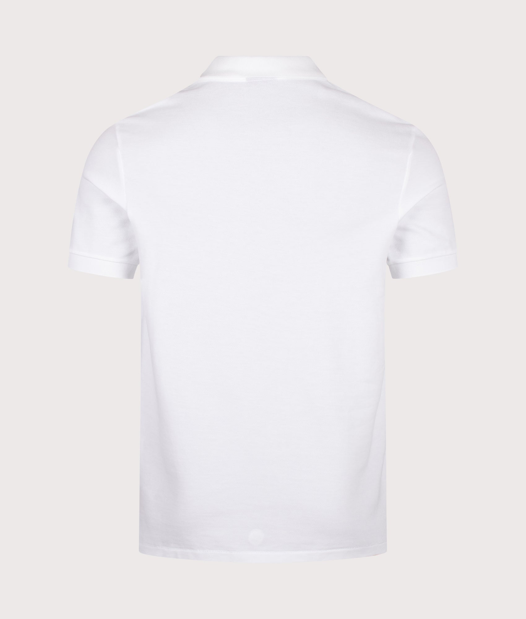 PS Paul Smith Zebra Logo Polo Shirt in White at EQVVS Menswear. Back shot.