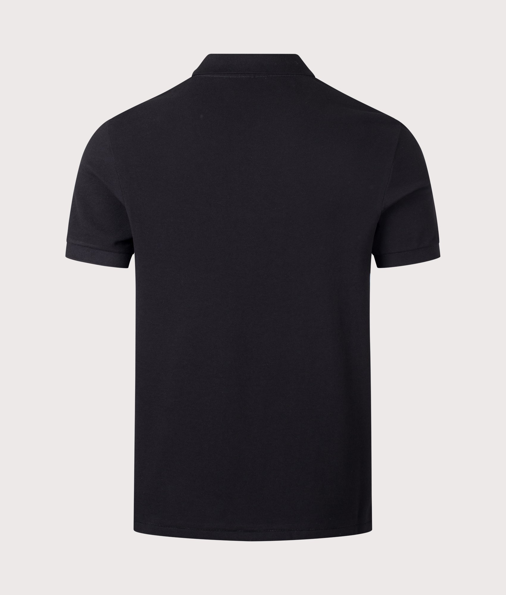 PS Paul Smith Zebra Logo Polo Shirt in Black at EQVVS Menswear. Back shot.